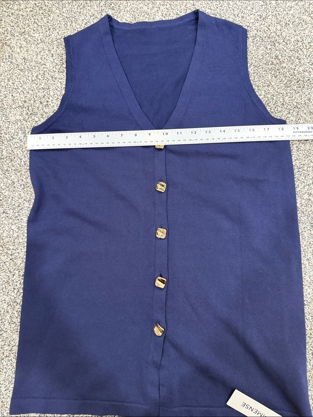 Commense Navy Knit Wide Leg Pants Set W/Vest Classy Minimalist Elevated Staple S - Picture 13 of 16